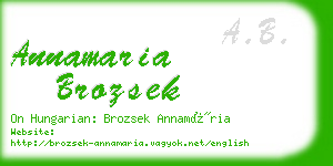 annamaria brozsek business card